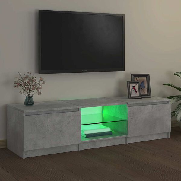 vidaXL TV omarica z LED lučkami betonsko siva 140x40x36 cm