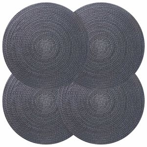 vidaXL Placemeti iz jute 4 kos Temno siva 100% Tossa juta