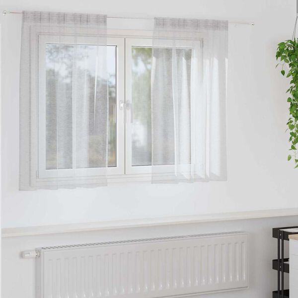 vidaXL Voile zavesa 2 pcs Svetlo siva 140 x 140 cm Poliester