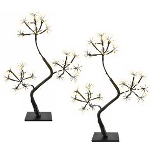 vidaXL LED božično drevo v obliki črke S 2 kos Črna 45 cm Plastika