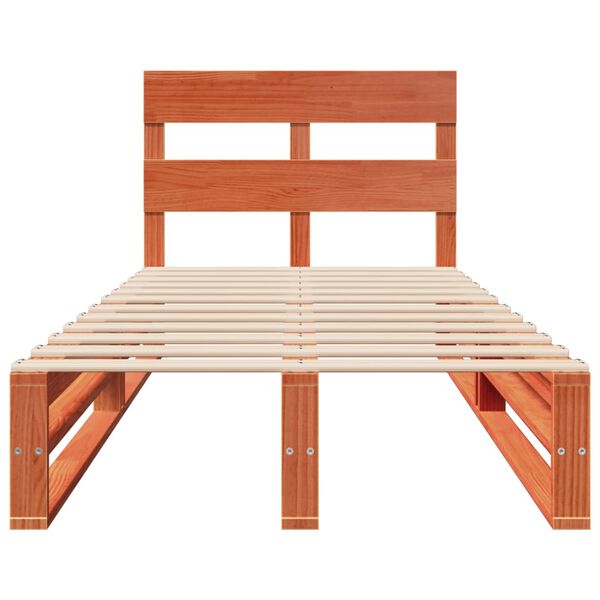 vidaXL Posteljni okvir brez vzmetnice voščeno rjav 75x190 cm borovina