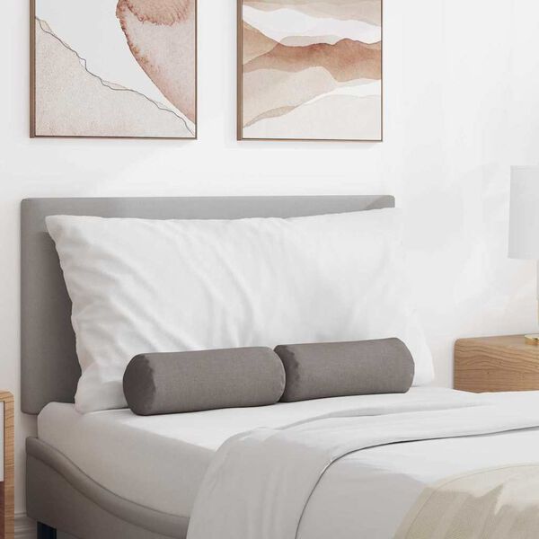 vidaXL Blazine 2 pcs Taupe Ø 15 x 40 cm blago