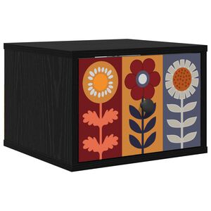 vidaXL Stenska nočna omarica ESSEN Črni hrast 36 x 33 x 25 cm