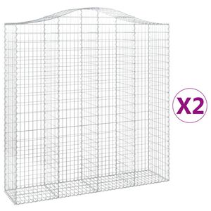 vidaXL Obokane gabion ko&scaron;are 2 kosa 200x50x200/220 cm pocinkano železo
