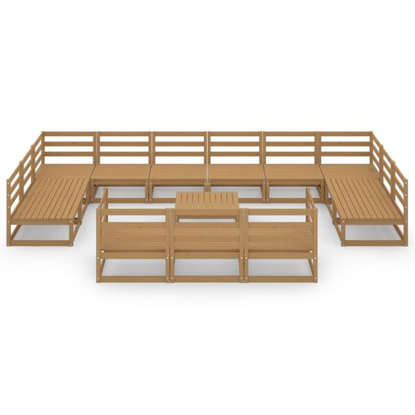 vidaXL Vrtna sedežna garnitura 14-delna trdna borovina