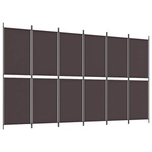 vidaXL Paravan 6-delni rjav 300x180 cm blago