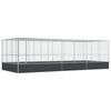 vidaXL Voliera s podalj&scaron;kom srebrna 725x307x212 cm jeklo