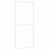 vidaXL Drsna vrata ESG steklo in aluminij 90x205 cm bela