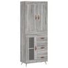 vidaXL Visoka komoda siva sonoma 69,5x34x180 cm inženirski les