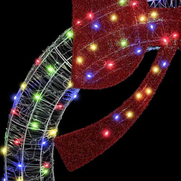 vidaXL Venec med 60 LED večbarvno 75 cm Akril