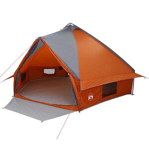 vidaXL Teepee &scaron;otor za 10 oseb 10 oseba Siva in oranžna