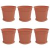 vidaXL Lončki za rastline 6 pcs Kamnito rdeča &Oslash; 19 x 16 cm Plastika