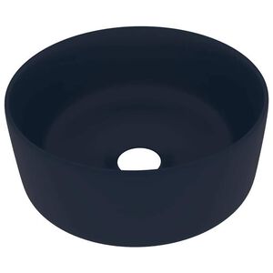 vidaXL Razko&scaron;en umivalnik okrogel mat temno moder 40x15 cm keramičen