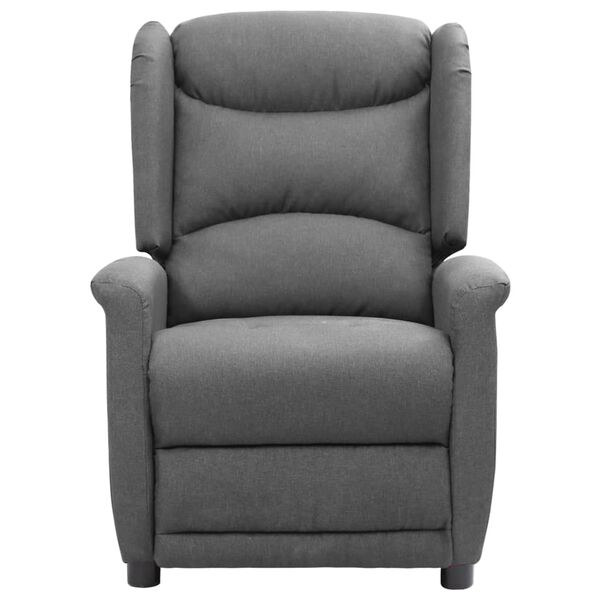 vidaXL Masažni stol svetlo sivo blago