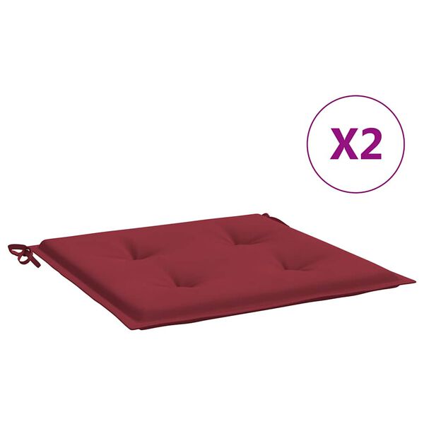 vidaXL Blazine za vrtne stole 2 kosa vinsko rdeče 40x40x4 cm oxford