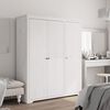 vidaXL Garderobna omara BODO bela 146x53,5x173 cm trdna borovina