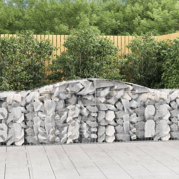 vidaXL Obokane gabion košare 8 kosov 400x50x80/100 cm cinkano železo
