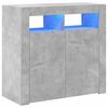 vidaXL Komoda z LED lučkami betonsko siva 80x35x75 cm