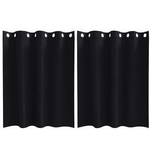 vidaXL Zavese za zatemnitev z obroči 2 pcs Črna 140 x 140 cm Poliester