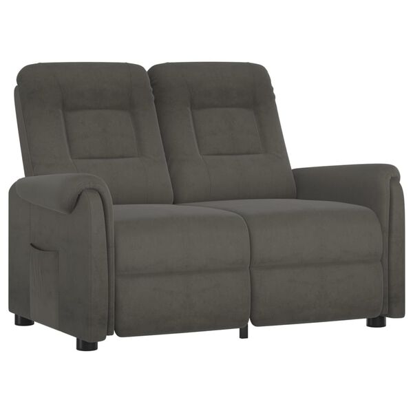 vidaXL Masažni dvosed temno sivo blago iz mikrovlaken