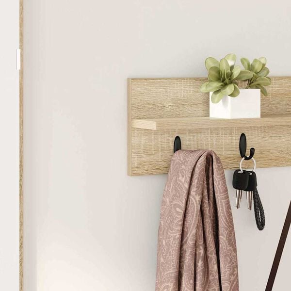 vidaXL Nadwyčajna obe&scaron;alnik za pla&scaron;če Sonoma hrast 80 x 10,5 x 18 cm