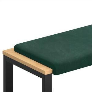 vidaXL Blazina za klop Žamet Temno zelena Globina 35 cm