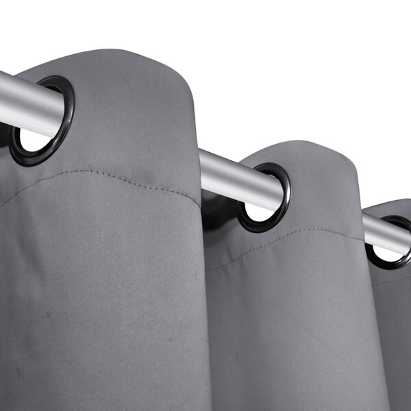 vidaXL Zatemnitvene zavese 2 kosa z obročki 135x175 cm sive barve