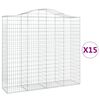 vidaXL Obokane gabion ko&scaron;are 15kosov 200x50x180/200cm pocinkano železo