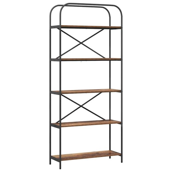 vidaXL Knjižna polica Star les 80 x 30 x 183 cm Konstruiran les