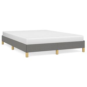 vidaXL Posteljni okvir brez vzmetnice temno siv 140x190 cm blago