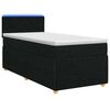 vidaXL Postelja boxspring z vzmetnico Črna 90 x 200 cm Blago