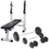 vidaXL Vadbena klop s kompletom uteži in stojalom 90 kg