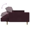 vidaXL Kavč dvosed z leži&scaron;čem in stolčkom vijolično blago