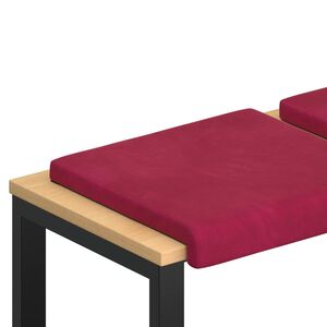 vidaXL Blazina za klop 2 kos Žamet Vinorodna rdeča Globina 35 cm