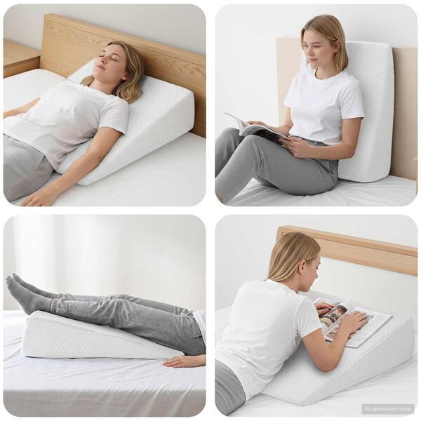 vidaXL Blazina v obliki klina Enobarvno Bela 69 x 64 x 19 cm