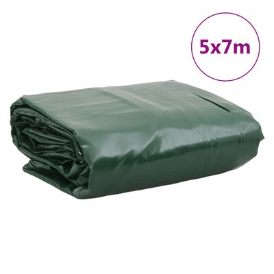 vidaXL Ponjava zelena 5x7 m 650 g/m²