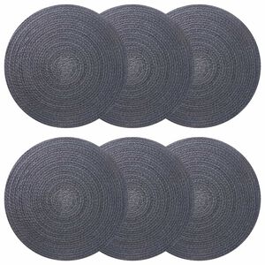 vidaXL Placemeti iz jute 6 kos Temno siva 100% Tossa juta