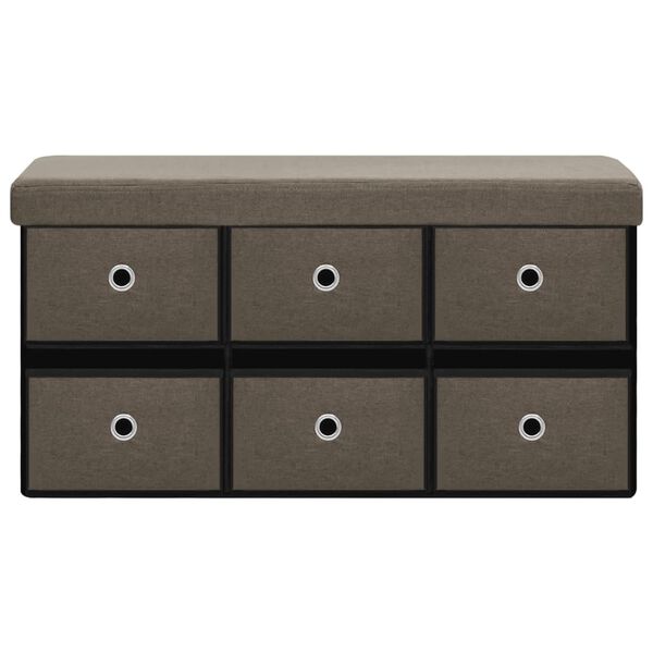 vidaXL Zložljiva klop s prostorom za shranjevanje rjava 76x38x38 cm