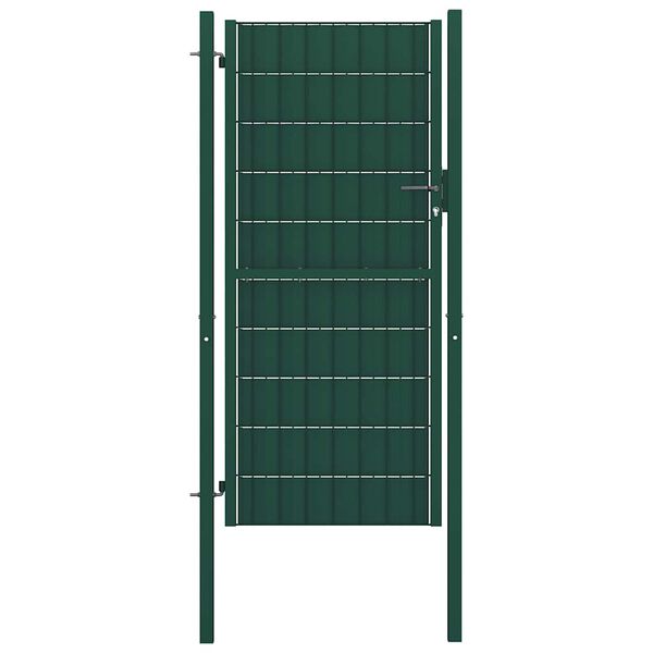 vidaXL Ograjna vrata PVC in jeklo 100x164 cm zelena
