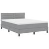 vidaXL Postelja boxspring z vzmetnico Svetlo siva 160 x 200 cm blago