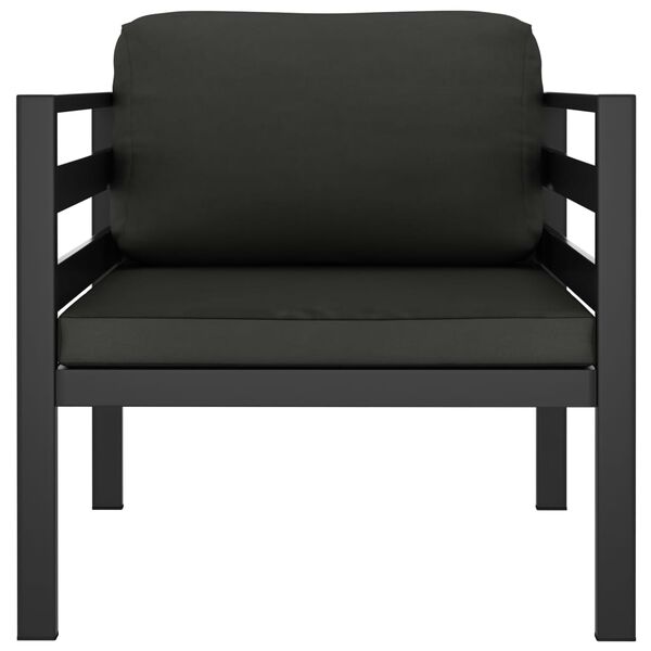 vidaXL Enosed z blazinami aluminij antraciten