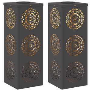 vidaXL Solarno LED svetilo za pot 2 kos Toplo bela 18 x 18 x 50 cm