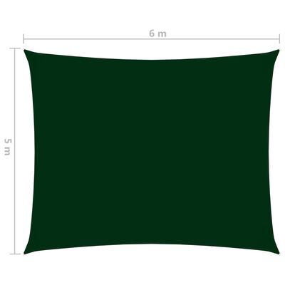 vidaXL Senčno jadro oksford blago pravokotno 5x6 m temno zeleno