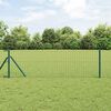 vidaXL Ograja s stebrom Zelena 0,4 x 25 m Jeklo in PVC