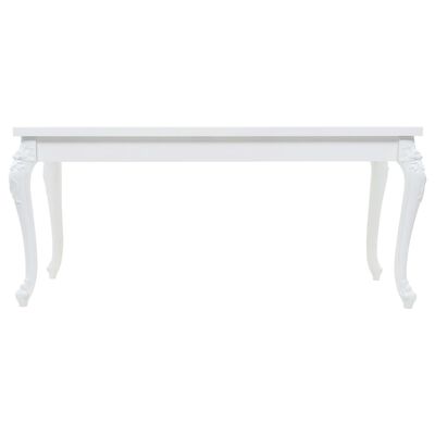 vidaXL Jedilna miza 179x89x81 cm visok sijaj bele barve