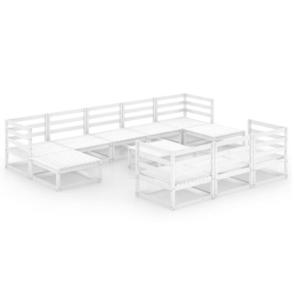 vidaXL Vrtna sedežna garnitura 11-delna trdna borovina