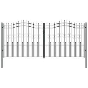 vidaXL Vrat z konico KAMPEN 404 x 175 cm Jeklo Siva Zaklenljivo