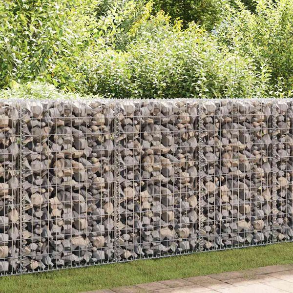vidaXL Gabion košara s pokrovi pocinkana žica 100 x 50 x 30 cm