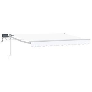 vidaXL Ročna zložljiva senčnica z LED lučmi Bela 2,5 x 2 m