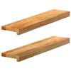 vidaXL Okenske police 2 kosa svetlo rjava 70x15x2 cm trdna hrastovina